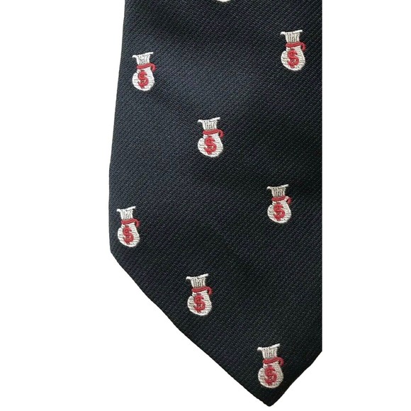 Ralph Marlin Woven Neck Tie Money Bags Novelty Pattern Milwaukee USA - Picture 1 of 12